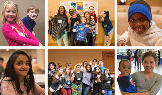 Various images of children smiling.